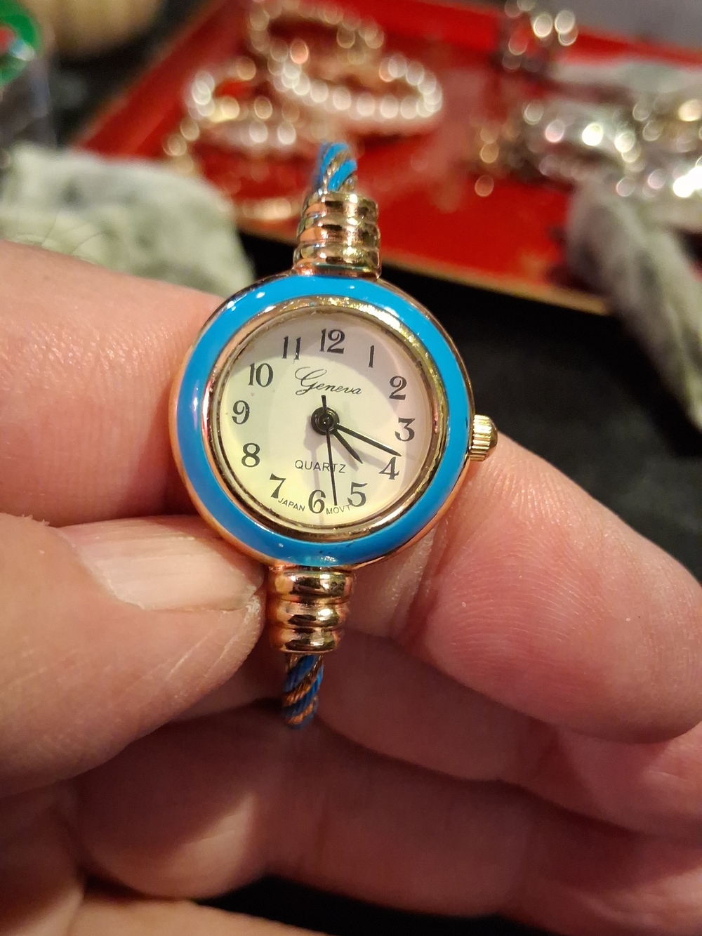 Geneva Small Round Turquoise Accent Watch